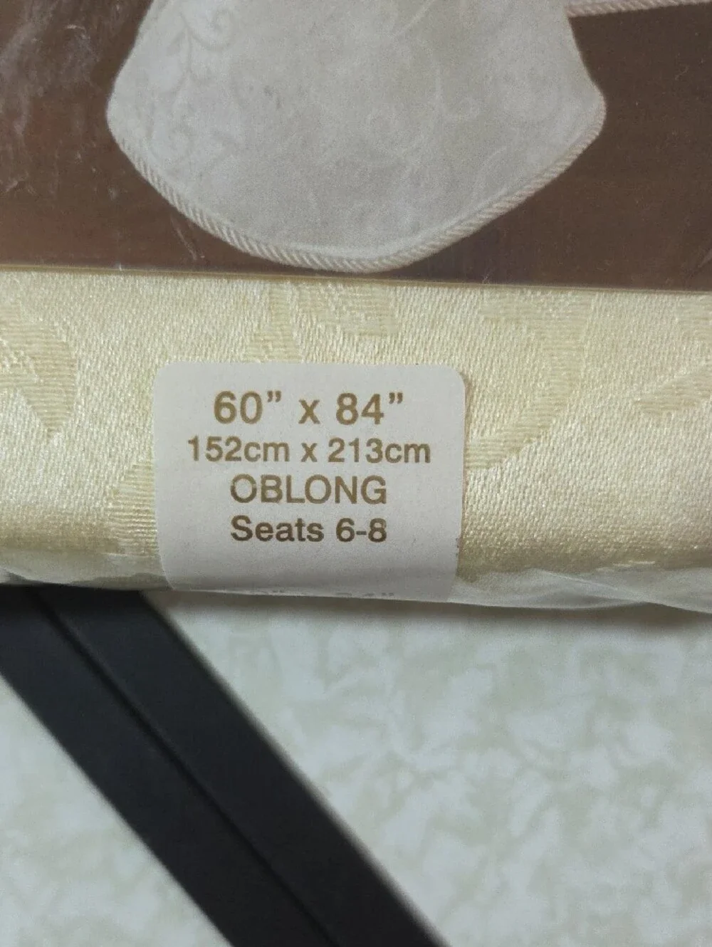 Lenox Opal Innocence Cream Damask Tablecloth